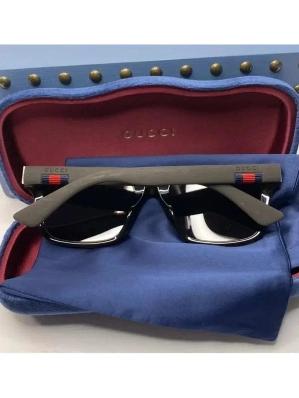 New - Gucci Black GG0008S Square Sunglasses - Picture 8 of 14
